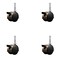 Service Caster 2'' Antique Metal Hood Twin Caster Locking Nylon Wheels Grip Neck Stem, 4PK SCC-GN02S50D-NYS-WA-B-4 - alternate 1
